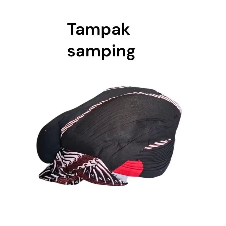 blangkon jogja Dewasa Motif Batik Putih jebbeh sumping merah