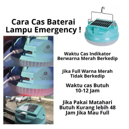 Lampu Emergency Gantung 400W Solar Panel / Lampu Tenaga Surya 400 Watt/ Lampu Emergensi Super Terang