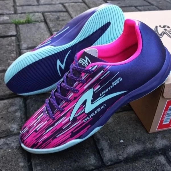 BIG SALE Sepatu Futsal Specs Lightspeed Reborn In Black Purple Anak Dan Dewasa Terlaris