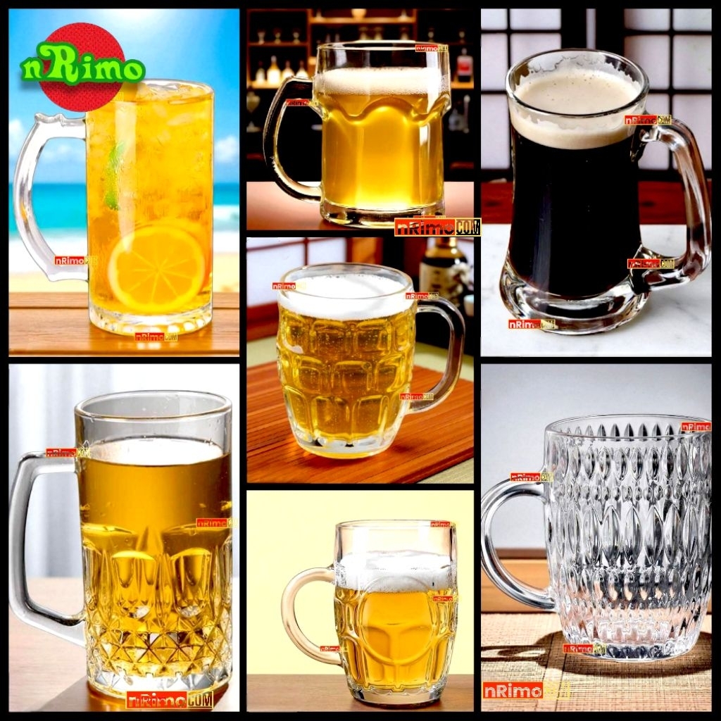 Gelas Bir Kaca Tebal Besar Unik Glass Beer Mug Cafe Restoran Bar