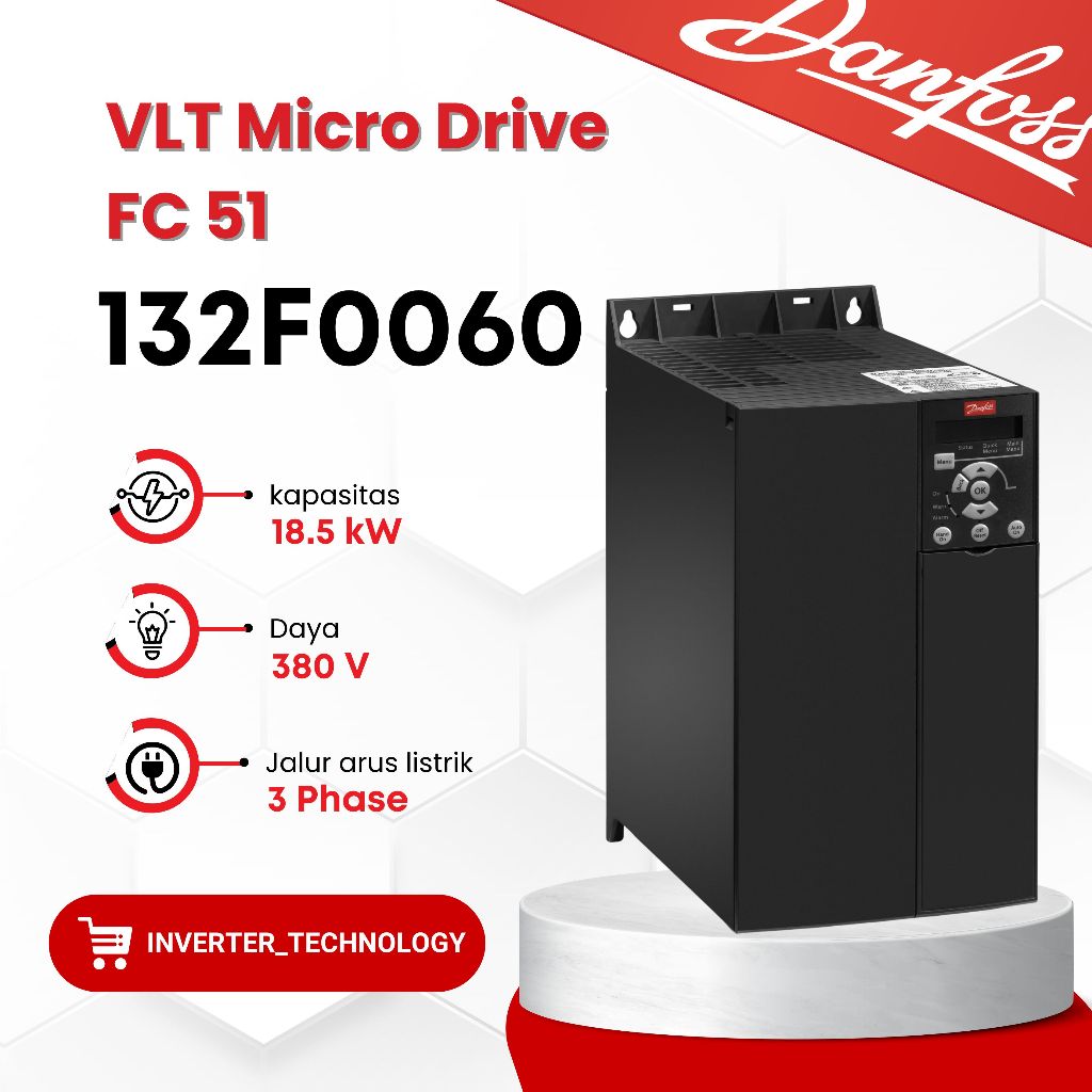 FC51 132F0060 18,5KW 380V FC-051P18KT4E20H3BXCXXXSXXX INVERTER DANFOSS