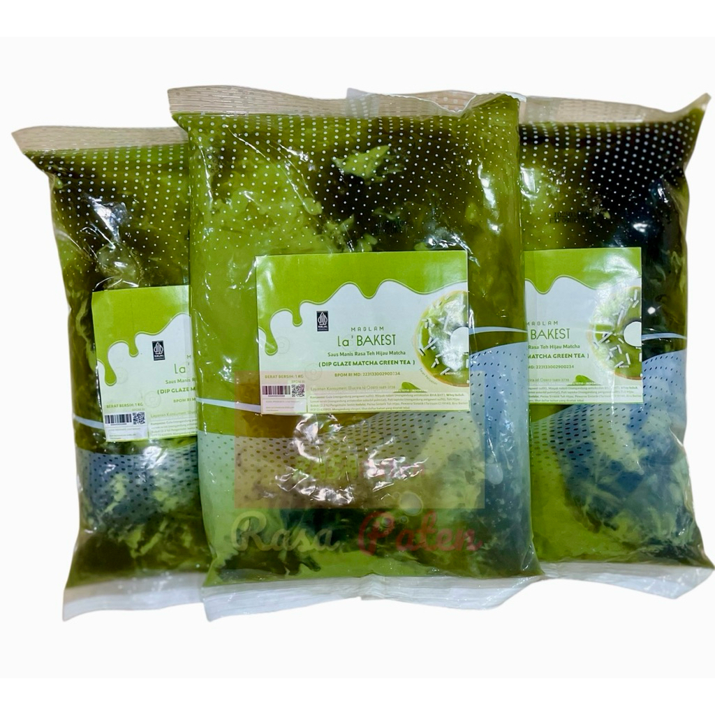 GLAZE GREEN TEA MATCHA 1 kg BANTAL Maglam La'Bakest Halal BPOM RI Selai Premium Makanan Kue