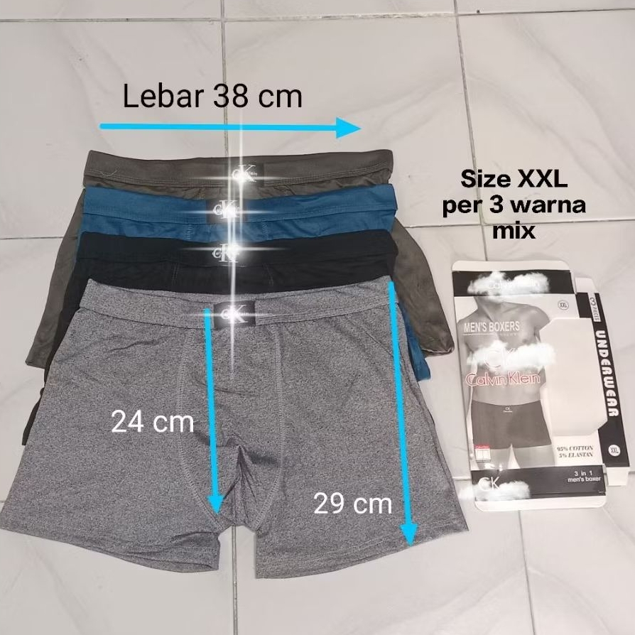 Celana Dalam Boxer Pria CK Murah size XXL isi 3 pcs