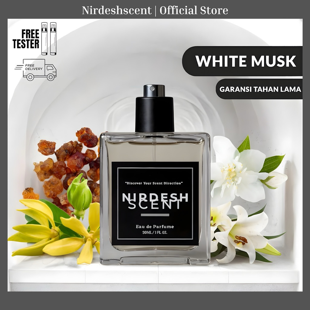 Nirdeshscent - WHITE MUSK Inspired Parfum Aroma Musky Powdery White Floral Women Perfume