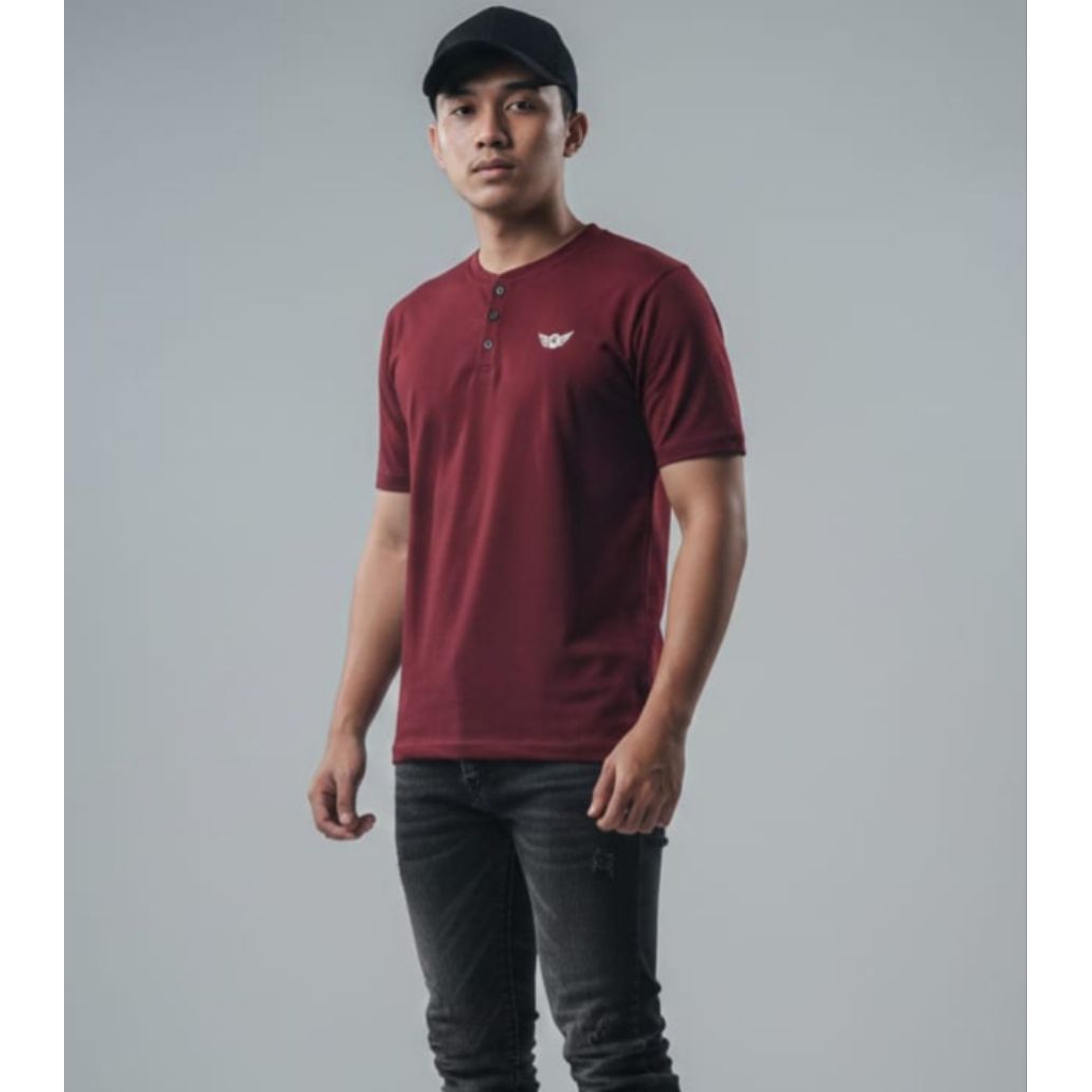 Kaos Kancing Pria Lengan Pendek T-shirt Polos Nyaman Dan tidak panas Atasan Kancing Tiga