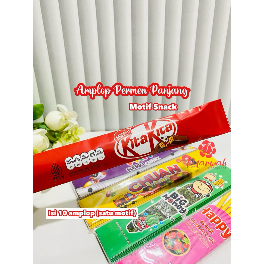 Amplop Permen Panjang Motif Snack Isi 10 Amplop Lebaran Snack Panjang Amplop Lebaran Permen Amplop P