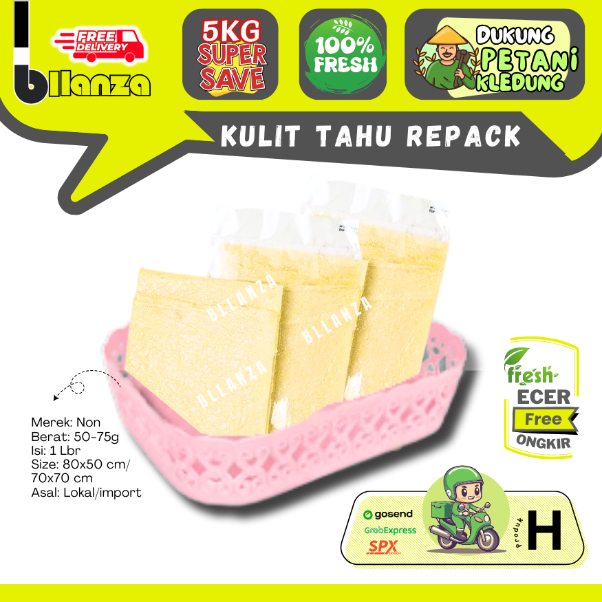 Bllanzanow | Kulit Tahu Tebal / Kulit Tahu Kotak — Sayur Gunung GROSIR