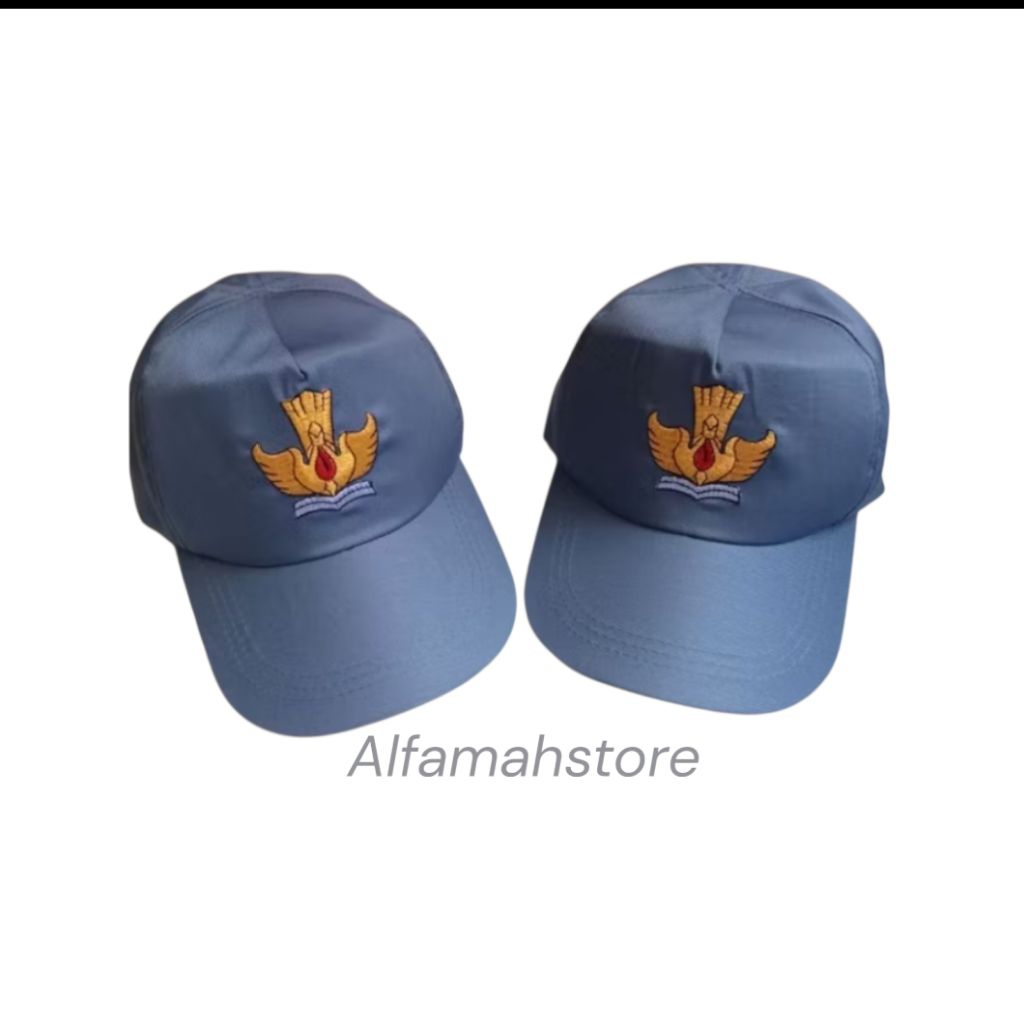 TOPI SMA BAHAN DRILL BELAKANG RELL BORDIR NAMA/POLOS