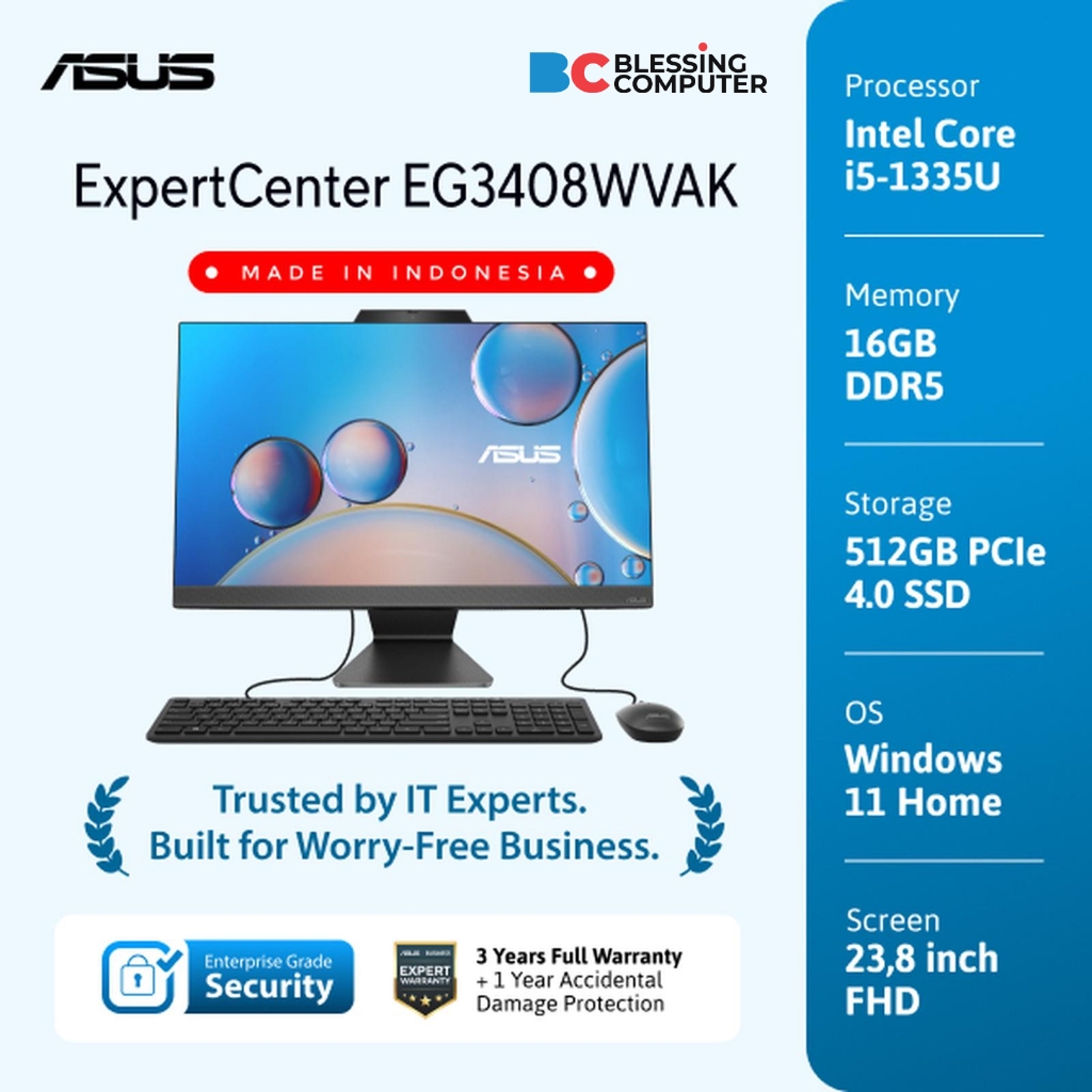 AIO ASUS ExpertCenter EG3408WVAK-BPC515W Core i5 1335U 16GB 512GB W11