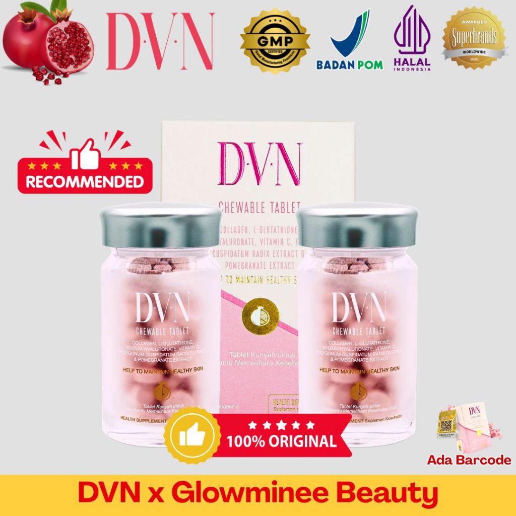 [GARANSI ORIGINAL] DVN Collagen Asli Isi 60 Tablet - HALAL & BPOM – Membantu Menghilangkan Flek Hita