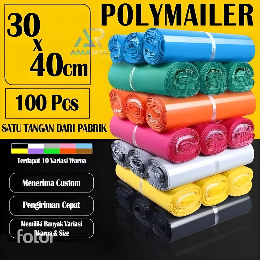 Amarta Packaging Plastik Packing Olshop Baju 30x40cm Isi 100 Pcs Lem Perekat Termurah Grosir