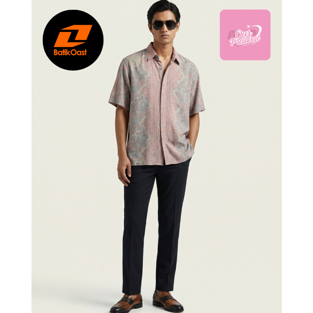 Batik Pria OAST ORIGINAL Pekalongan | Preloved Baju Batik Premium Lengan Pendek Eksklusif