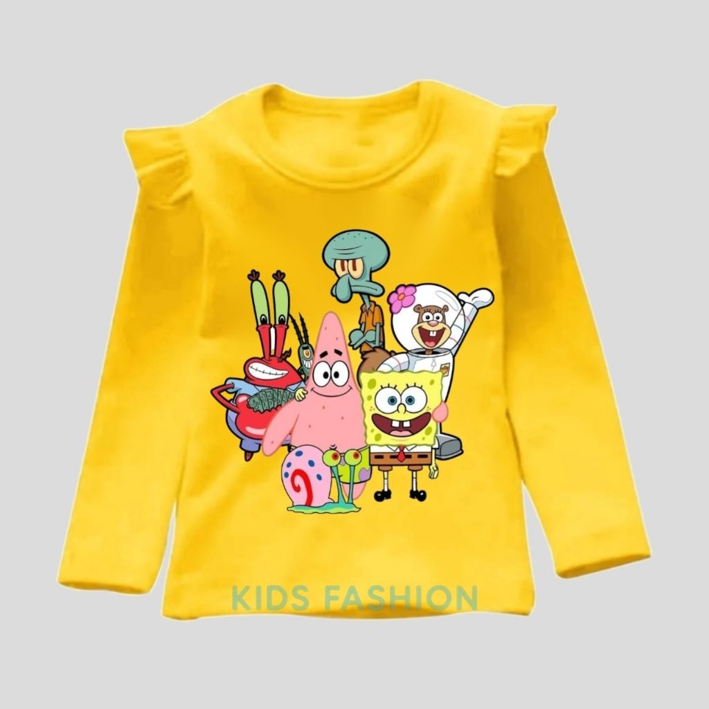 Kaos anak perempuan lengan panjang baju atasan spongebob squarepants SPONGEBOB / AND FRIENDS
