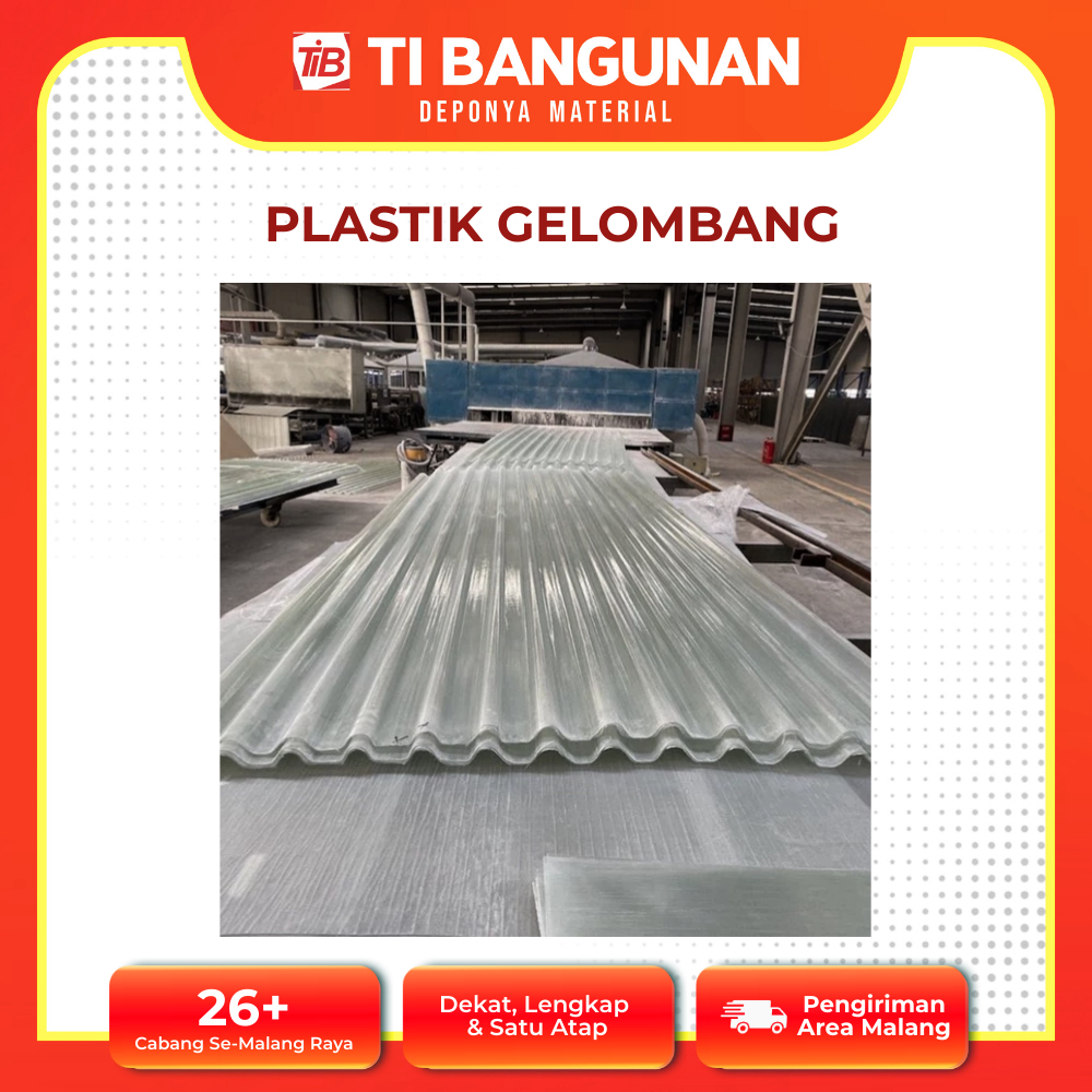 TIB - PLASTIK GELOMBANG - ASBES GELOMBANG TRANSPARAN - PLASGEL - PLAS GEL - ATAP GELOMBANG - ATAP PL