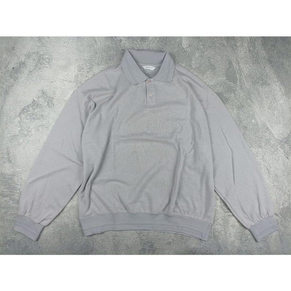 Kaos Kerah Panjang DRAW FIT Cotton Oversized Polo Sweat Shirt
