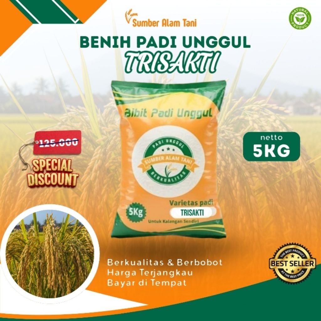 Benih padi unggul Trisakti kemasan 5 kg
