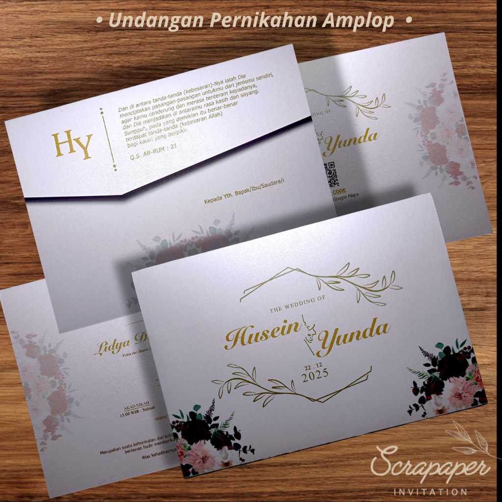 Undangan Pernikahan Hardcover Softcover Simple Elegan Berglitter