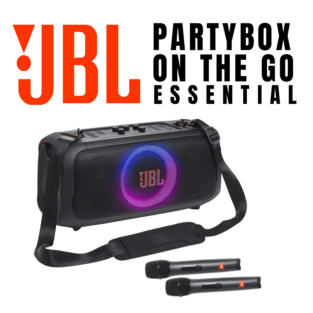 JBL PARTYBOX ON THE GO ESSENTIAL ORIGINAL WITH MIC WIRELESS PARTY BOX ONTHEGO PORTABLE GARANSI RESMI