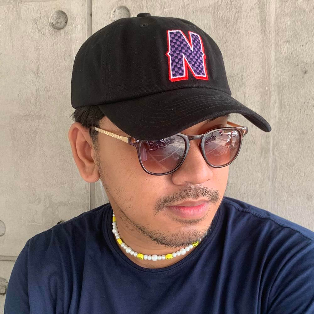 Topi Baseball Pria Huruf N Hitam Symbolic N Original Distro