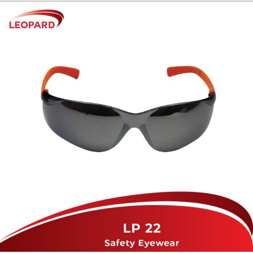 Kacamata Safety Hitam Leopard LP 22 Smoke Original