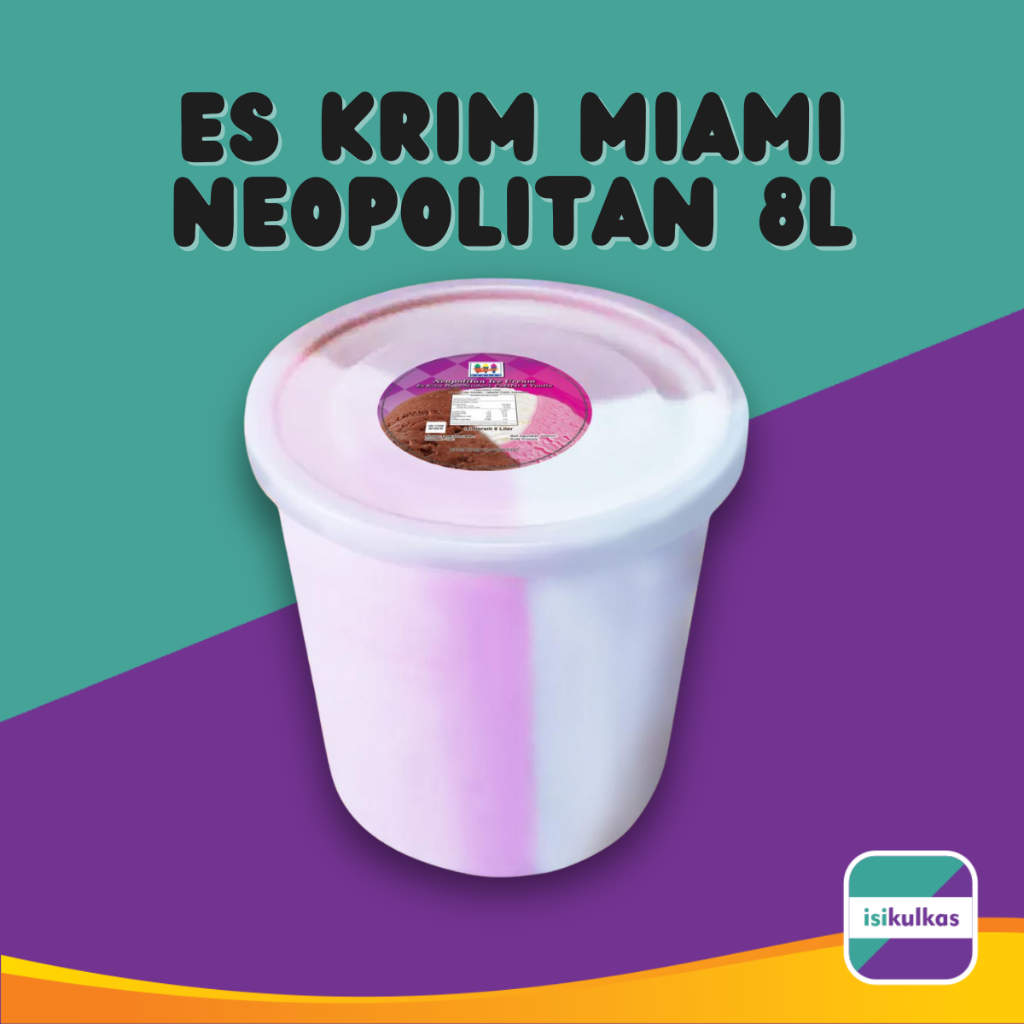 Miami Ice Cream Neopolitan 8L / Es Krim Ember Miami 8 liter