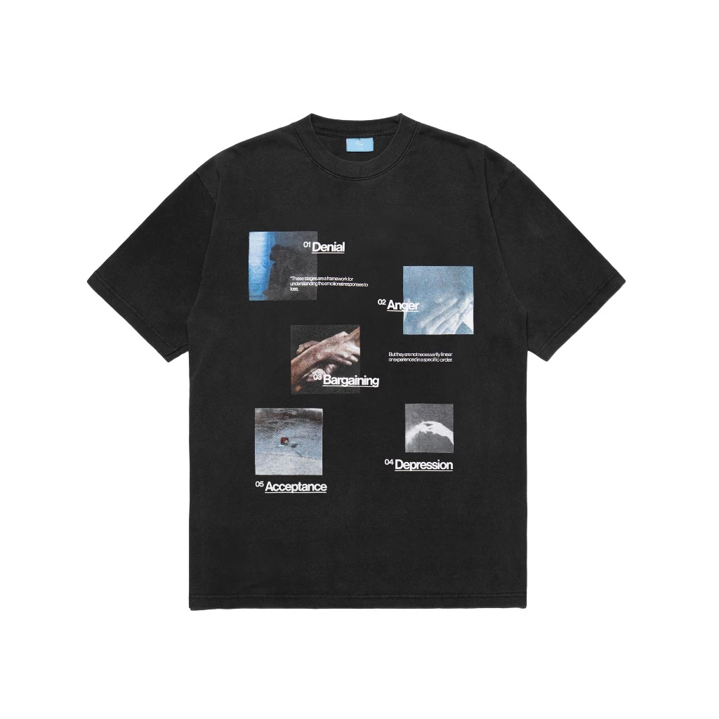 Kaos For Revenge Stages of Grief T-Shirt Merch Band Atasan Lengan Pendek Hitam Pria Wanita Distro Pr