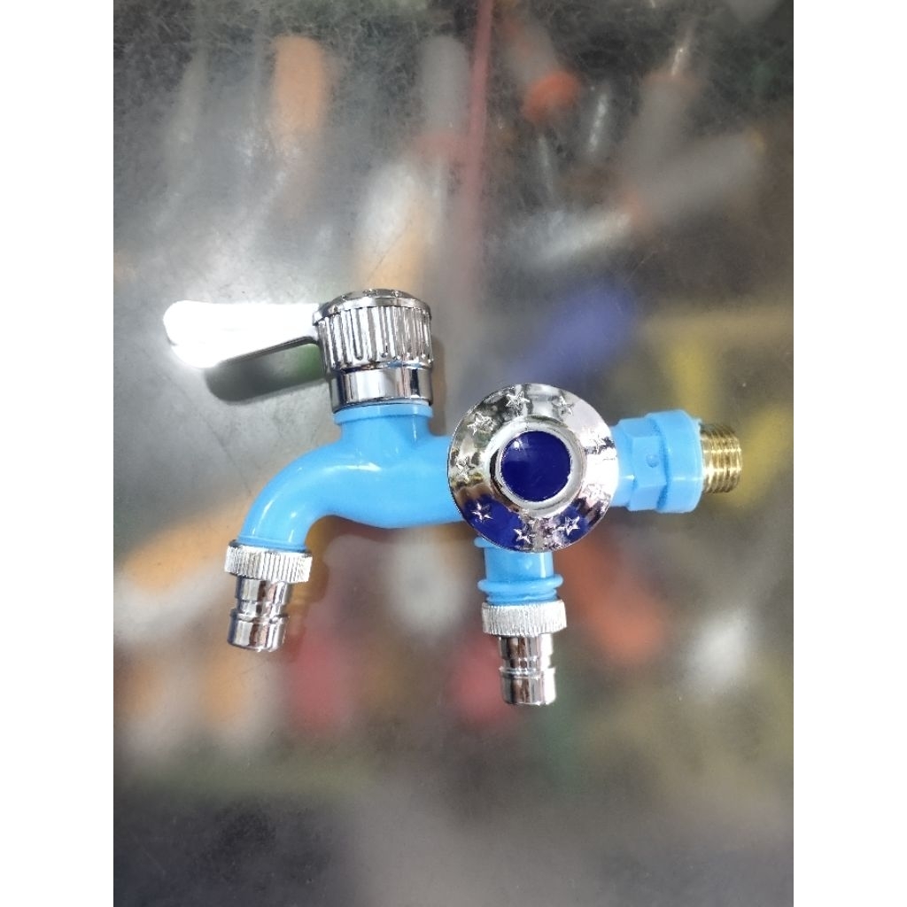 KERAN CABANG SHOWER ABS KRAN AIR DOUBLE PLASTIK KAMAR MANDI