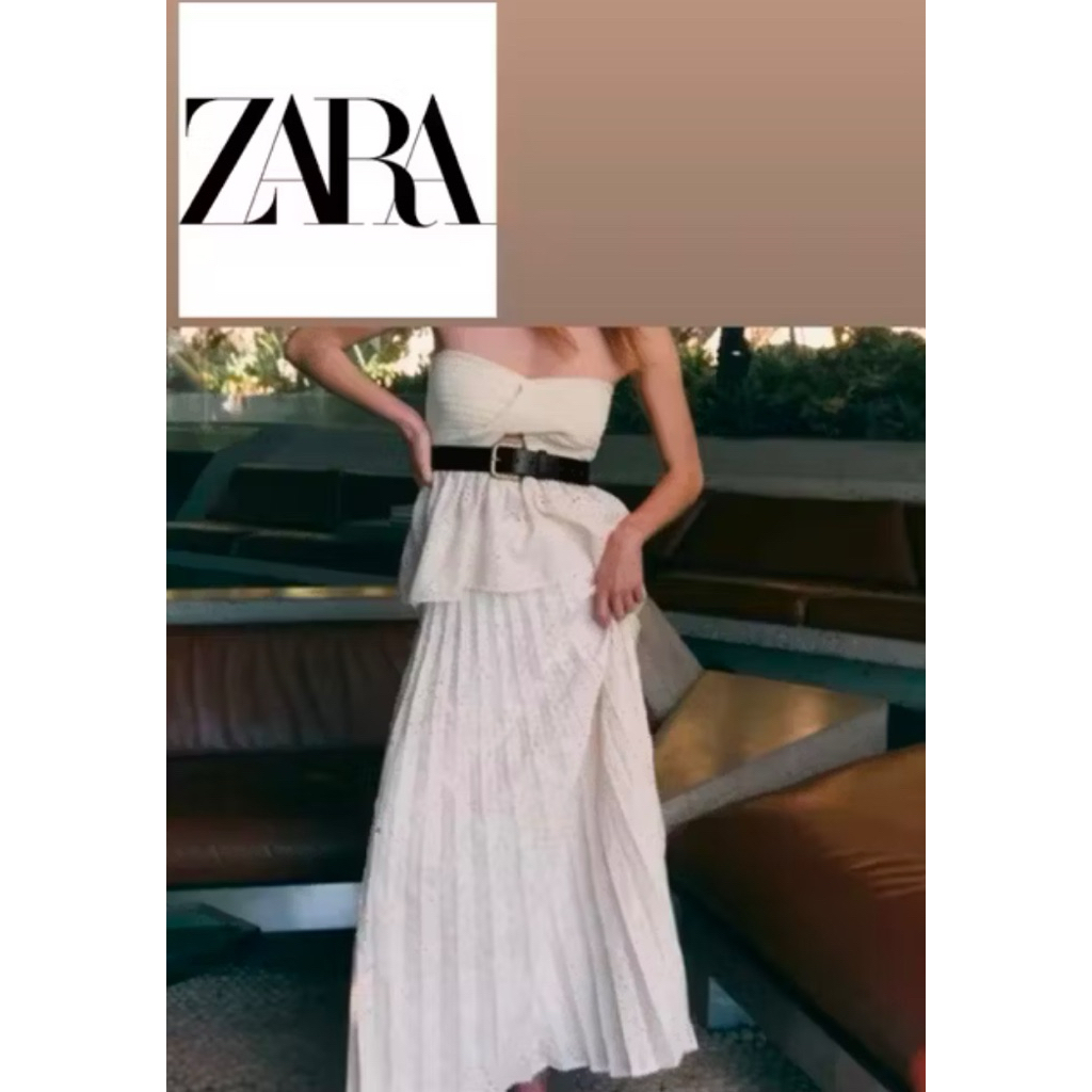 [SALE] ZARA RARE Skirt Katbol / Rok Lipit plisket Katun ZR
