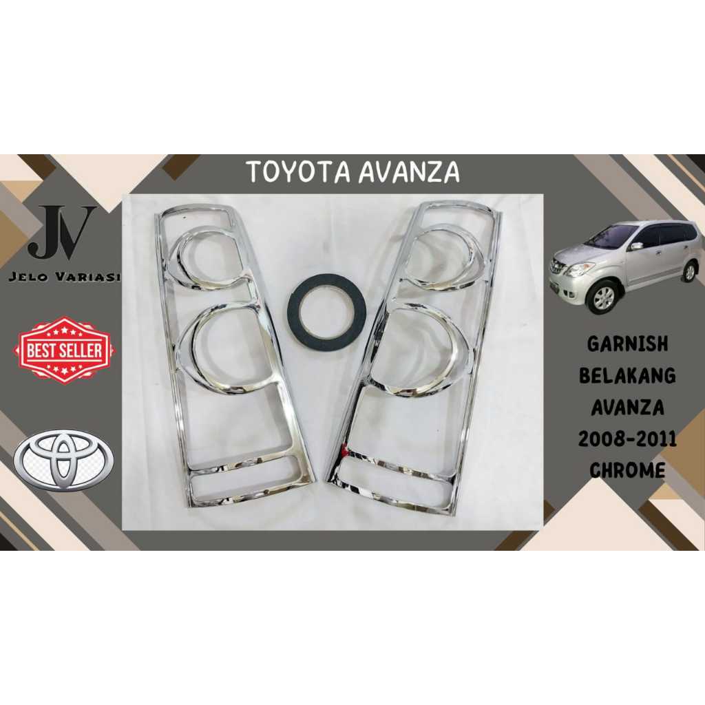 Garnish Cover List Lampu Belakang Chrome Mobil Toyota Avanza 2008-2011