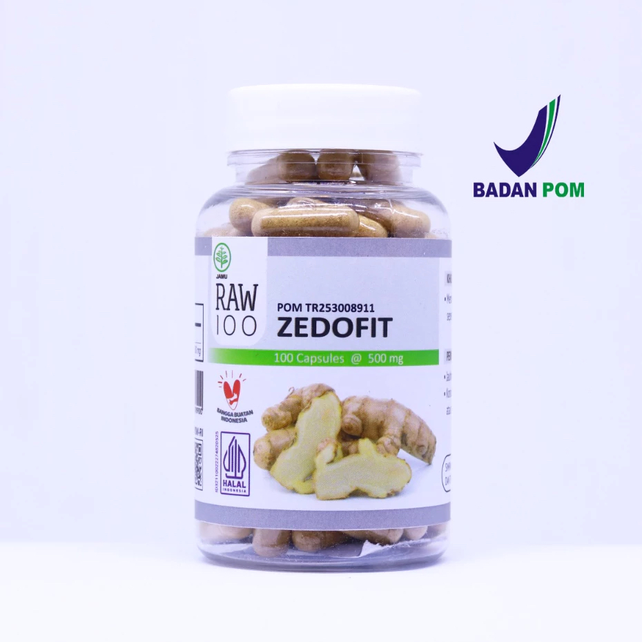RAW100 Zedofit / Zedori / Kunyit Putih 100 Kapsul (Asam Lambung, Kembung, Gastritis, Maag, GERD)