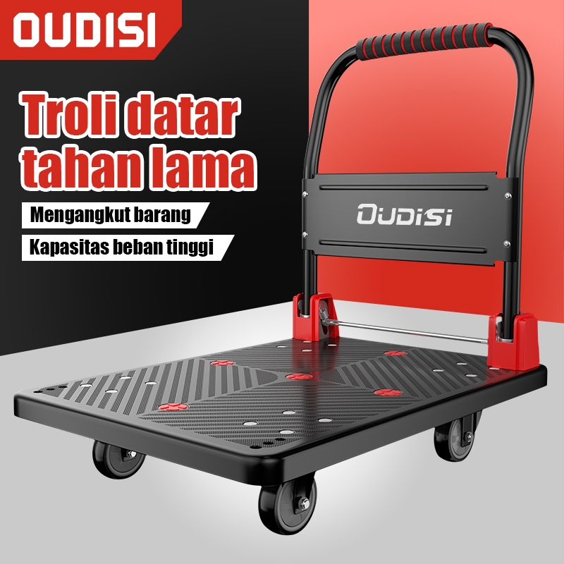 OUDISI trolley troli Barang Lipat 70-500kg Handtruck Besi Silent Wheel Troli Besi Serbaguna troli Li