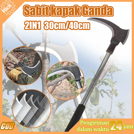 Ukuran Besar Alat Sabit Kapak Ganda Baja Sabit Arit Stainless Steel Untuk Pertanian Panen Padi Kebun