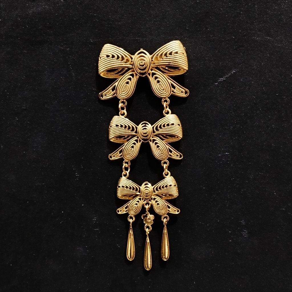 jewelry36 Kalung & Bros Pin Brooch Susun Tiga Adat Kebaya KutuBaru Kuning Putih Permata Polos Hijab 
