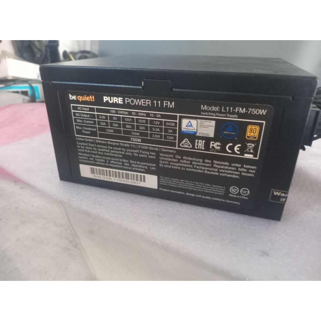 psu 750 watt 80 gold be quiet