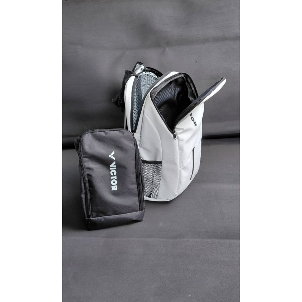 Tas ransel bulu tangkis_Tas ransel badminton_Tas ransel badminton spon jeruk putih