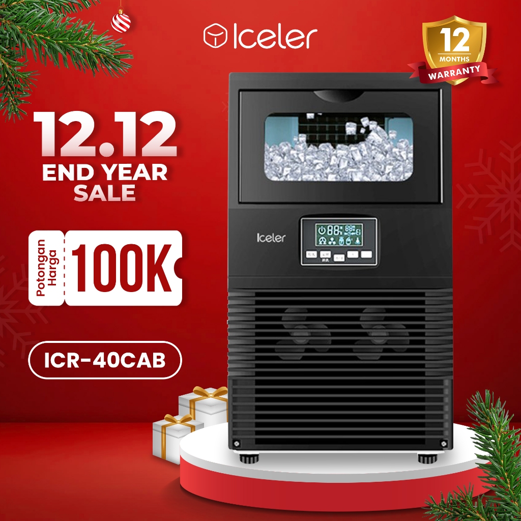 Iceler Mesin Pembuat Es Batu 40kg Perhari Iceler Ice Cube Maker untuk Cafe
