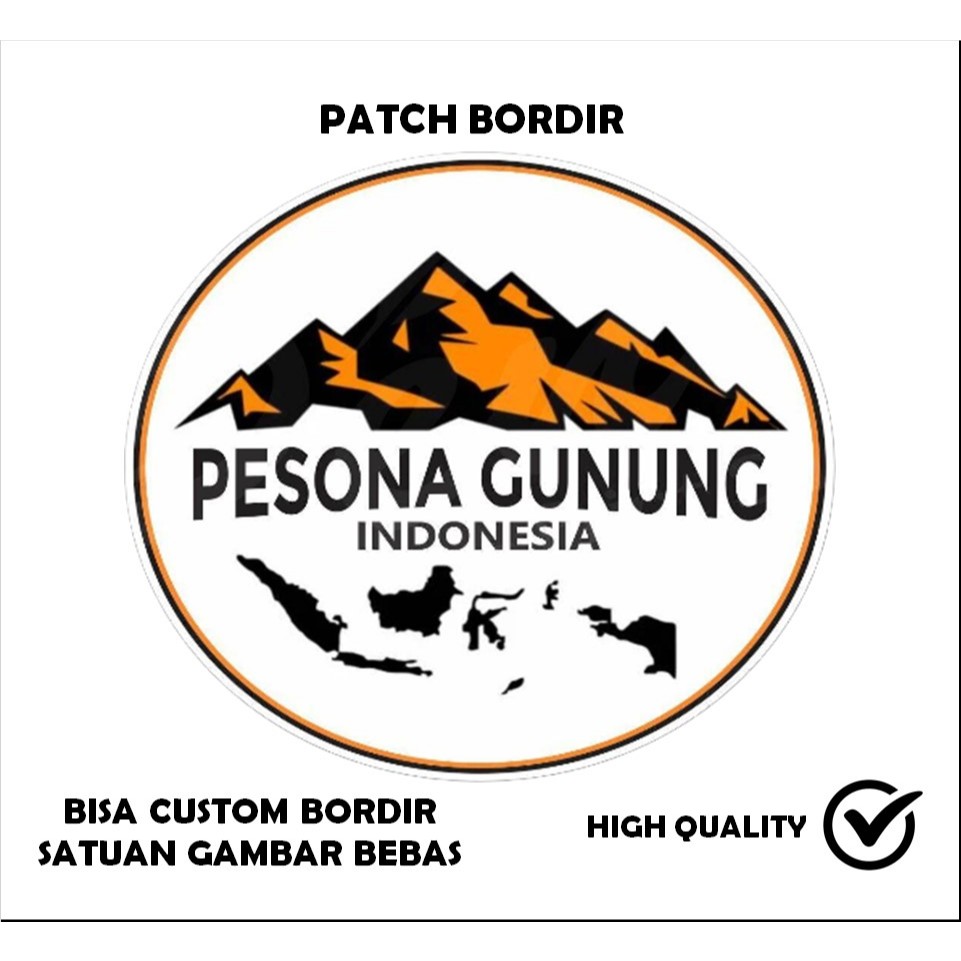 EMBLEM PATCH BORDIR GAMBAR PESONA GUNUNG INDONESIA TESTIMONI-TTB