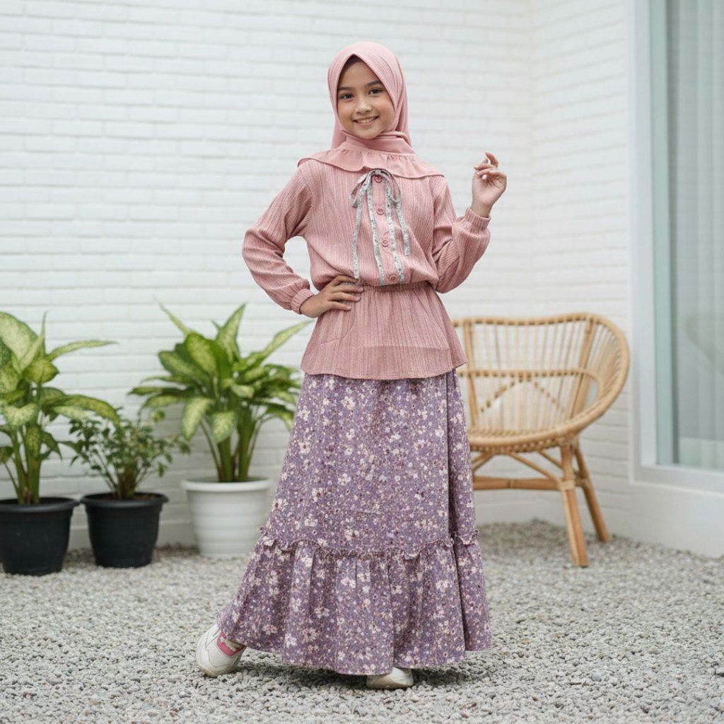 Gamis Anak Hazel - ABR - Gamis Anak Perempuan - LADYCRUS dan SHAKILLA PREMIUM - Nyaman dan Stylish