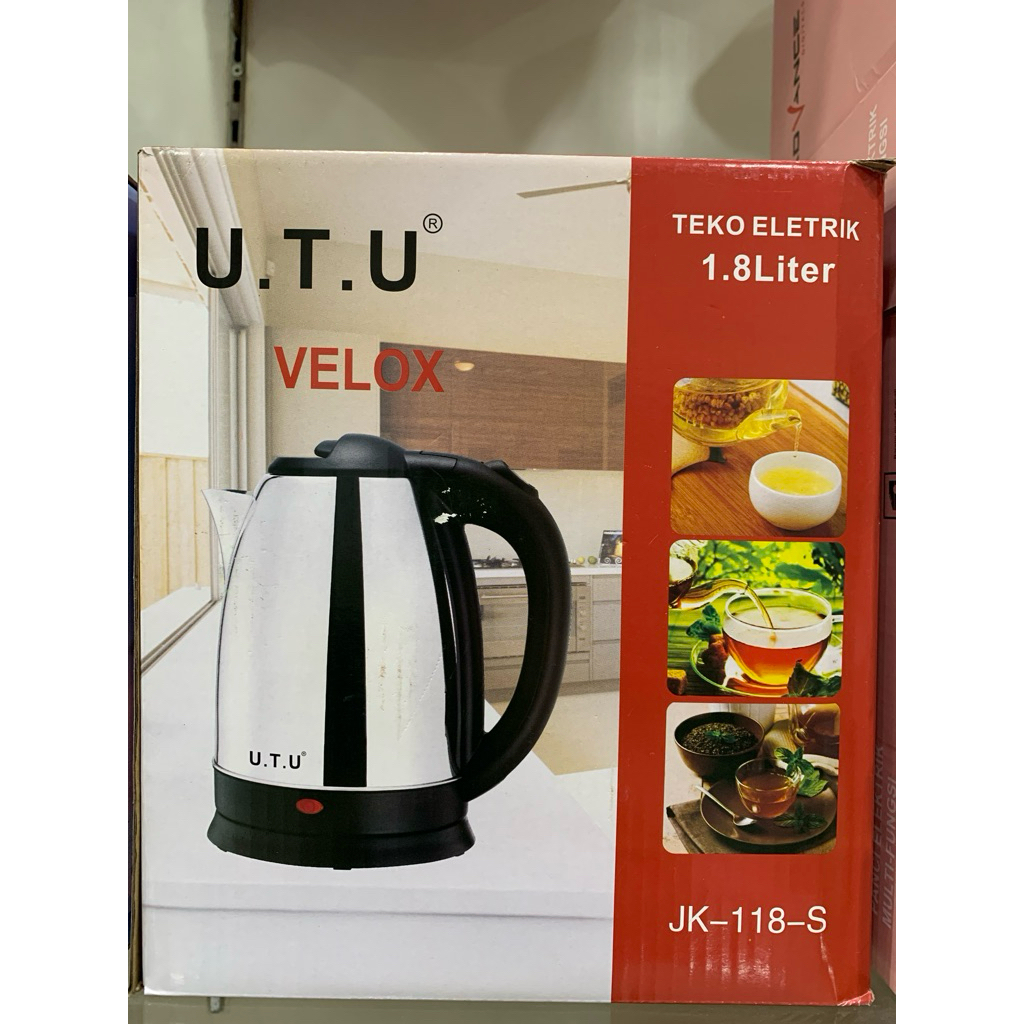 TEKO Listrik UTU Stainless Steel Kapasitas 1,8L