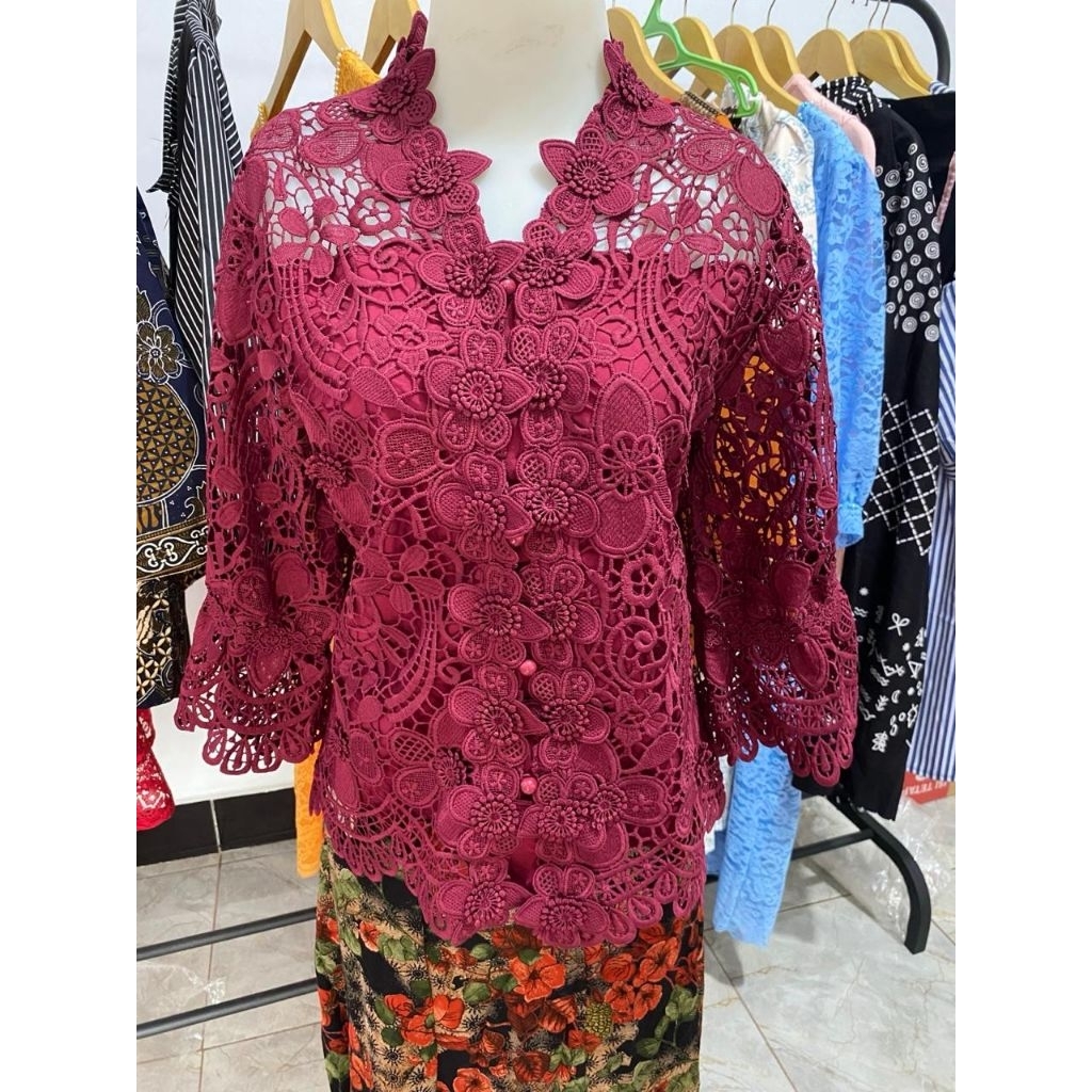 Atasan Brukat bunga premium