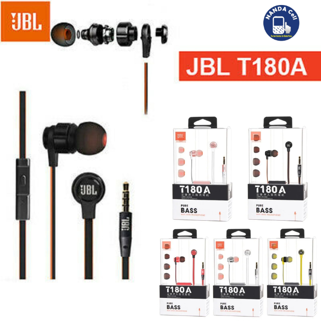 Headset JBL T180A Earphone Kabel Supper Bass stereo
