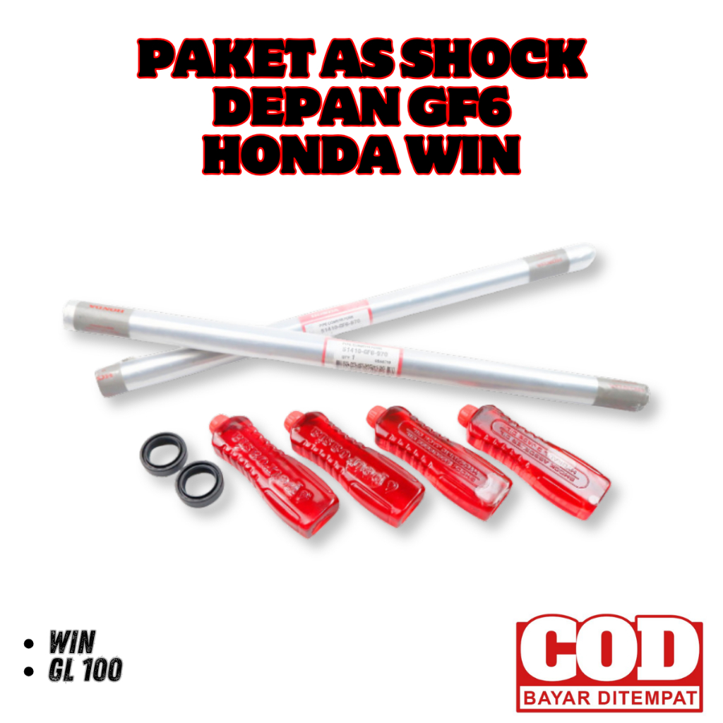 Paket As Shock Depan GF6 Motor Honda WIN & GL 100 / As Shock Breaker Win - 51410-GF6-970 Original
