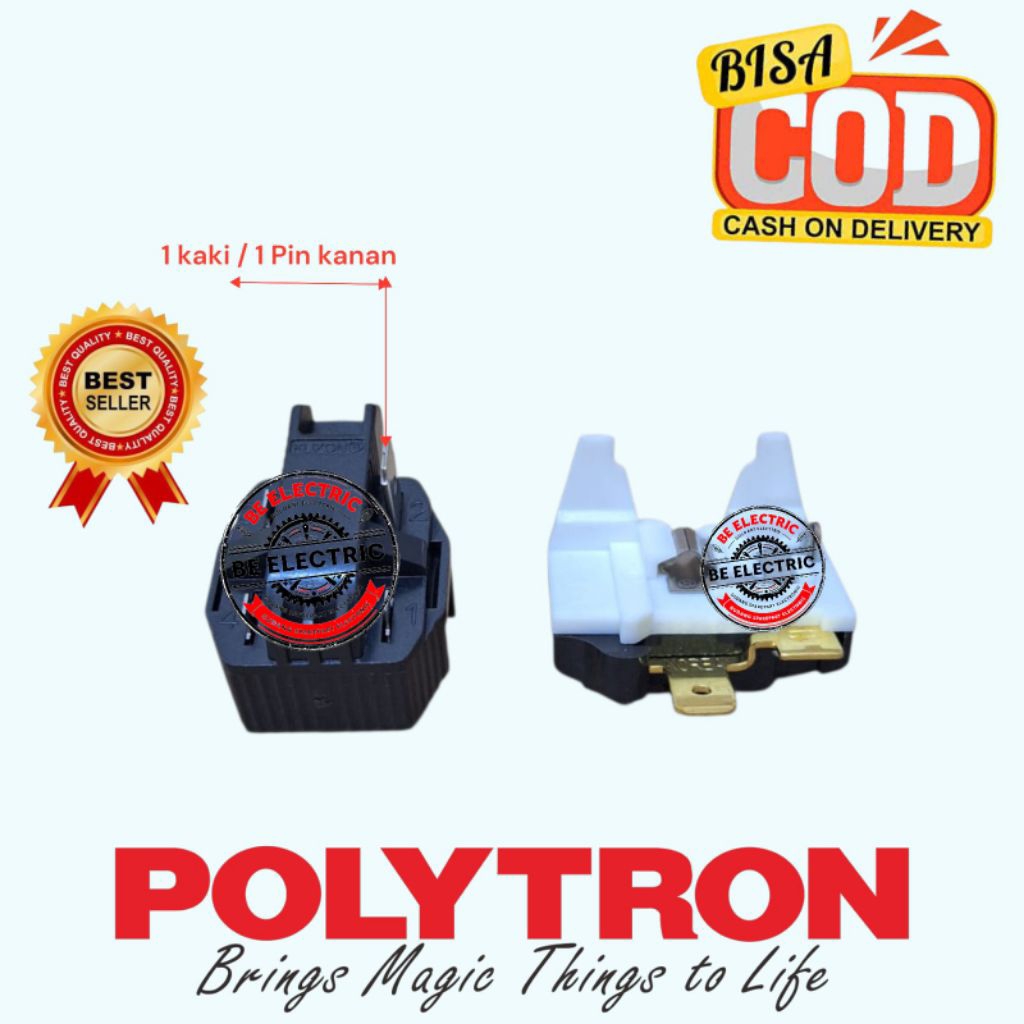 1 SET Relay 1 Pin kanan Dan Overload Kulkas Polytron 2 Pintu Original / Relay Kulkas Polytron 2 Pint