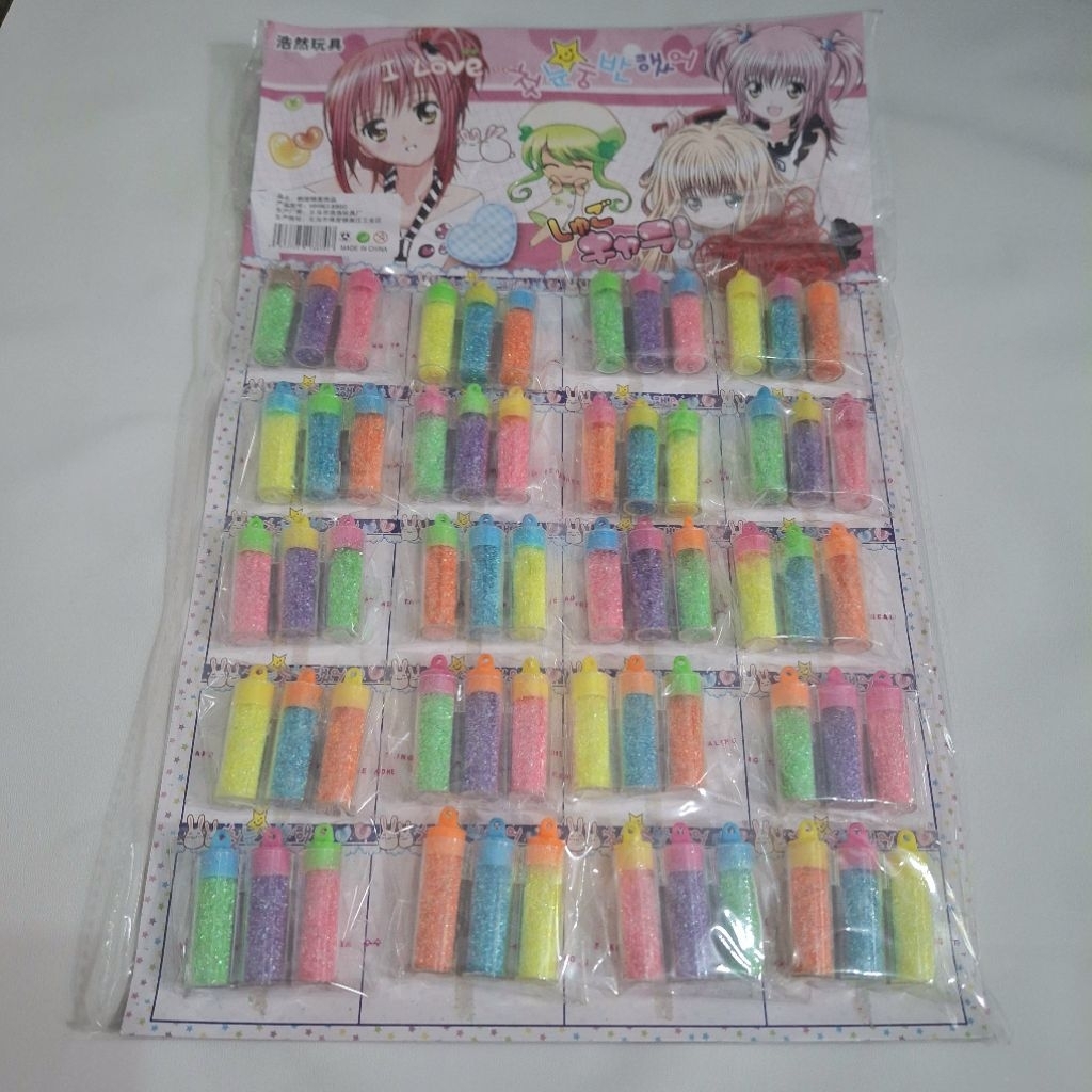 20x3 Gliter Bubuk Botol Glitter Pasir Lembaran Layar Kalung Serbuk Gliter Mix Warna Random