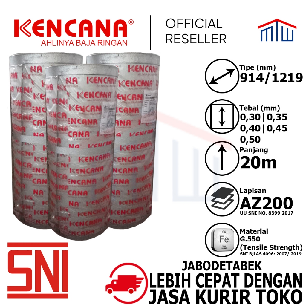 Talang Galvalum Roll 914 / 1219 Kencana AZ 200