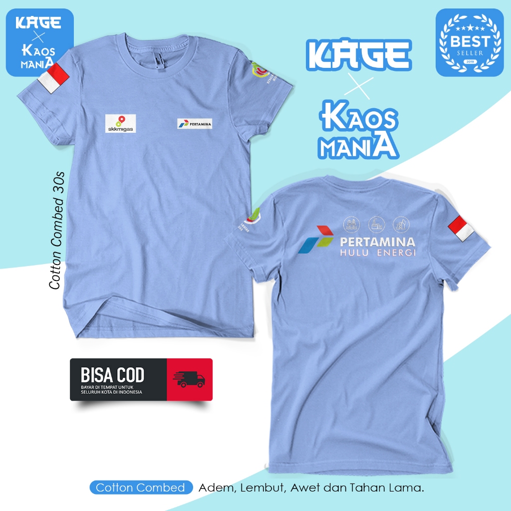 Baju Kaos PERTAMINA HULU ENERGI /Kaos BUMN Migas Elpiji LPG Cotton Combed 30s BERGAYA STORE