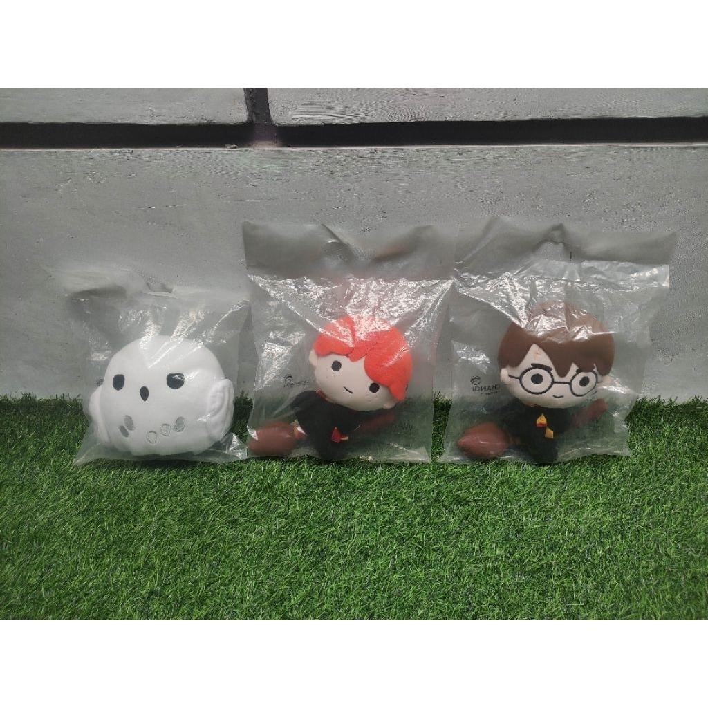Boneka harry potter paket harry potter, ron weasley dan hedwig owl original WB x changi airport sing