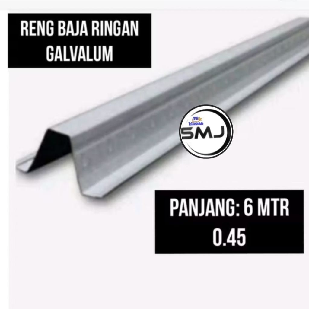 Reng Baja Ringan 6MTR Reng Rangka Atap Baja Ringan Galvalum 6 MTR Reng Baja Ringan Galvalum 6 MTR