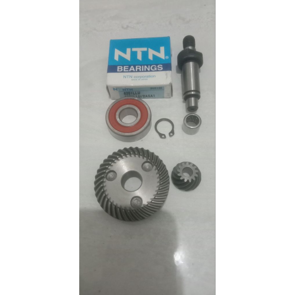 paket spindle+gear set+bearing NTN+laher bambu+snap ring gerinda maktec mt 90/91