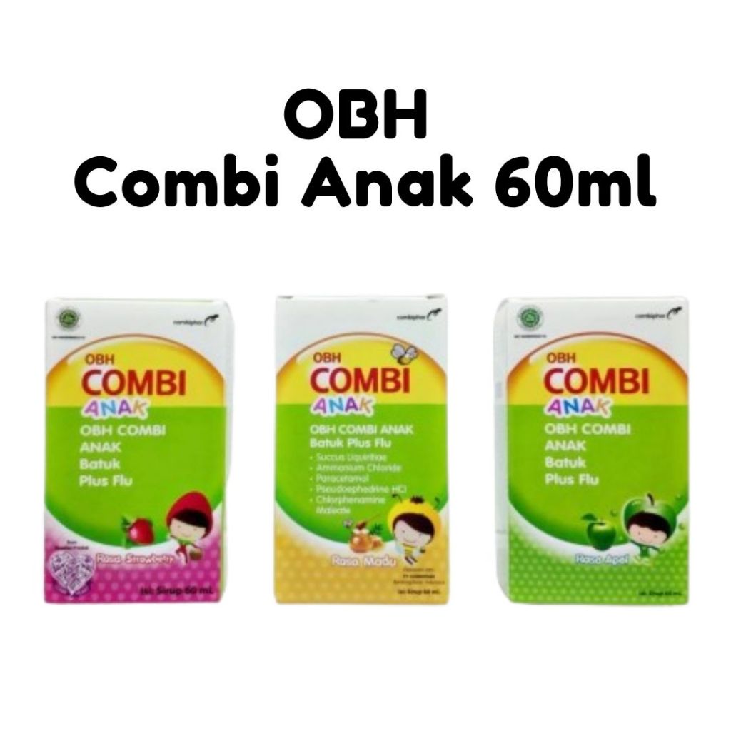 OBH Combi Anak Batuk Plus Flu Sirup 60ml - Rasa Obh Combi Anak Strawberry